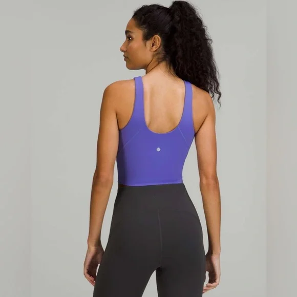 Lululemon Align High Neck Tank Top size 8 Charged Indigo purple bra support Nulu - Picture 2 of 3